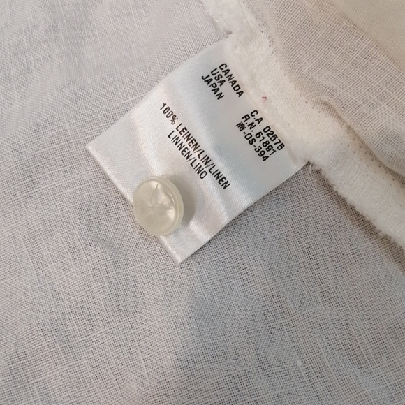 Escada White Linen Blouse Sleeveless Size … - Picture 7 of 13